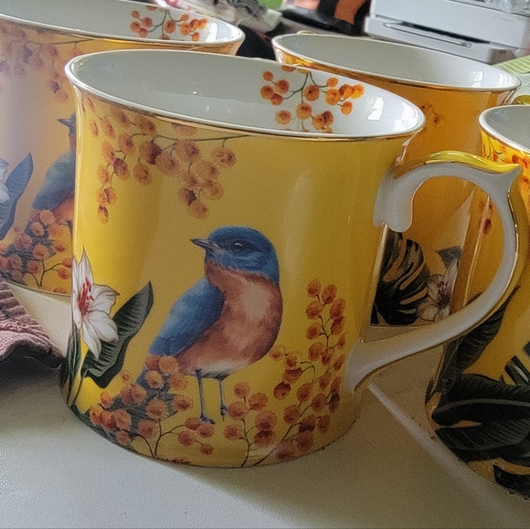 Set of 4 Mugs, Assorted Designs, Made of Bone China by Grace Teaware - Picture 2 of 8